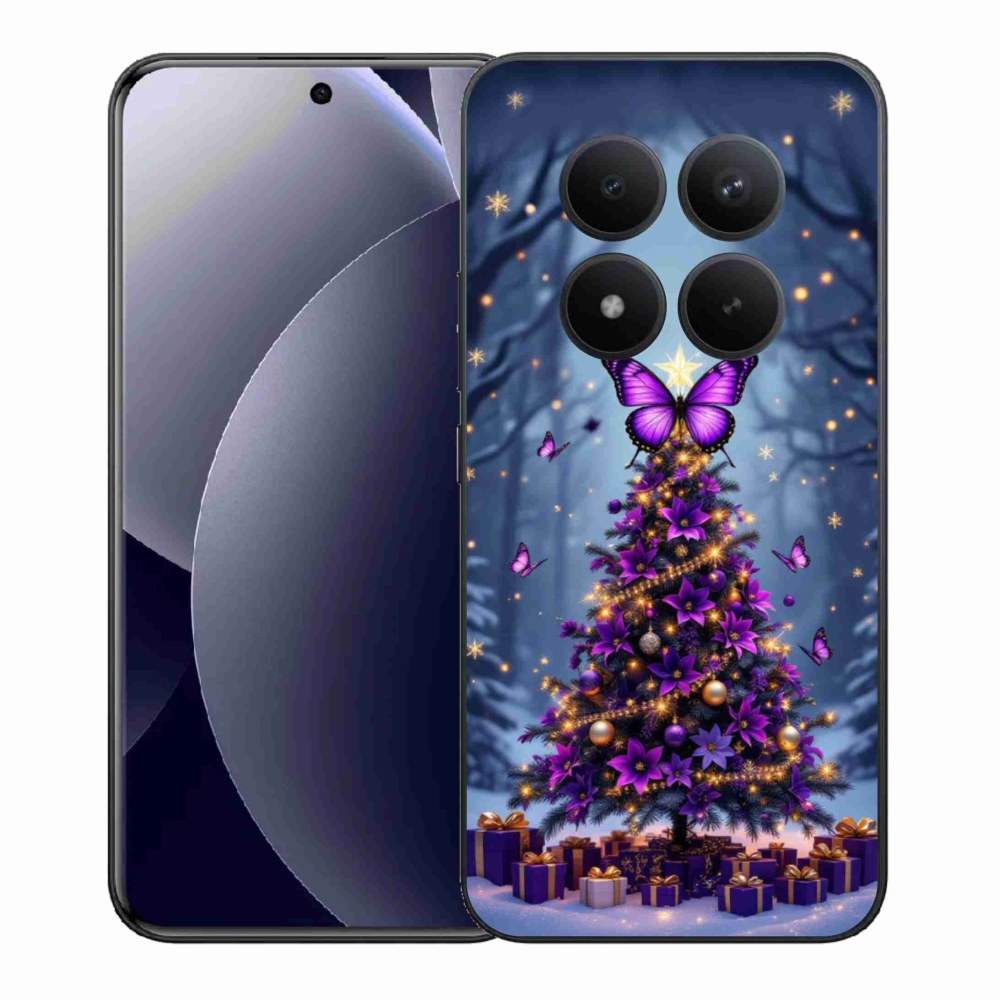 Gelový kryt mmCase na Xiaomi Redmi Note 15 Pro+ 5G - motýlí vánoční stromek