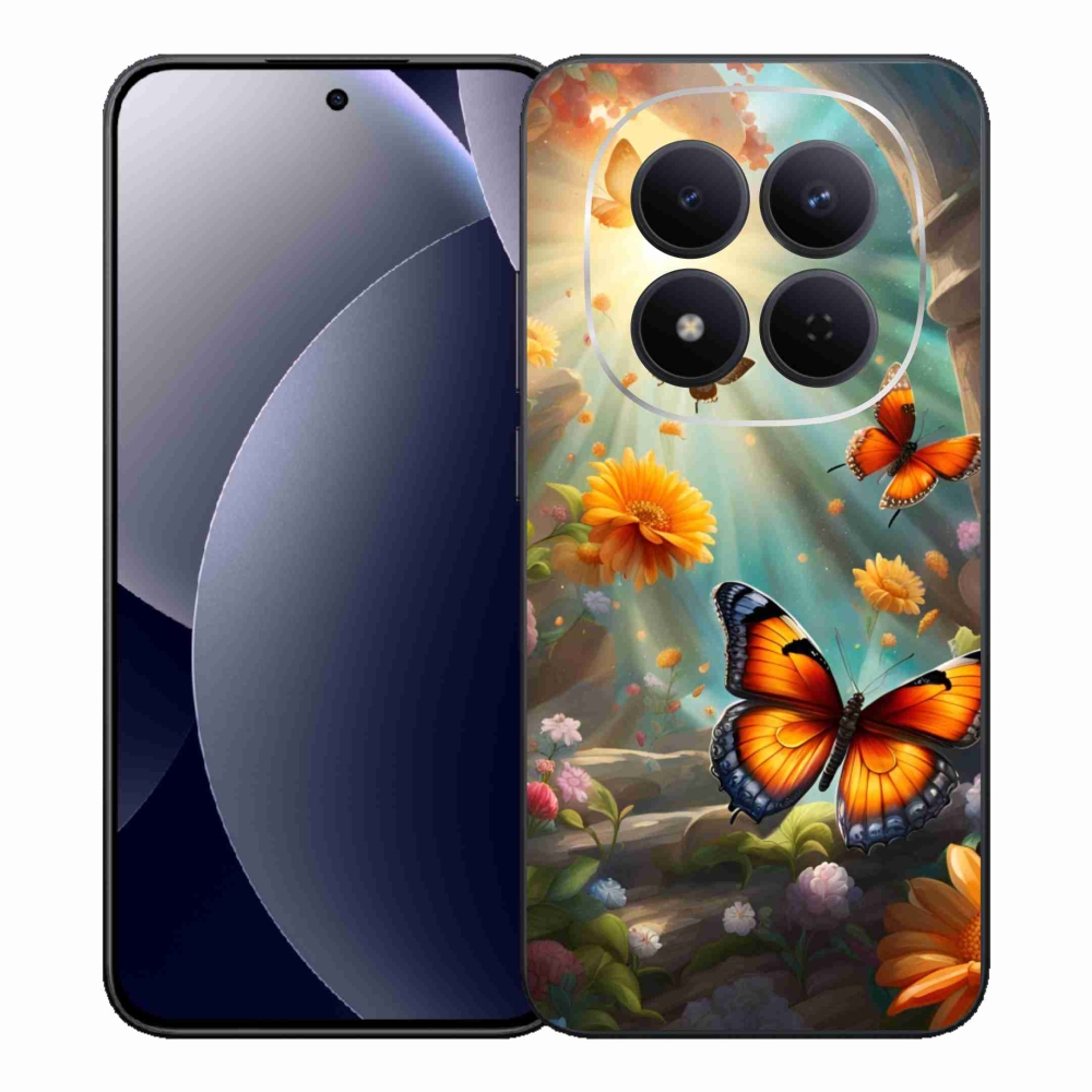 Gelový kryt mmCase na Xiaomi Redmi Note 15 Pro 5G - motýlí zahrada 2