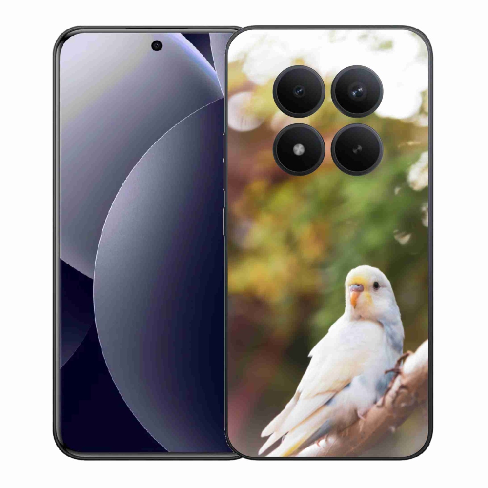Gelový kryt mmCase na Xiaomi Redmi Note 15 Pro+ 5G/Xiaomi Poco M8 Pro 5G - papoušek andulka bílá
