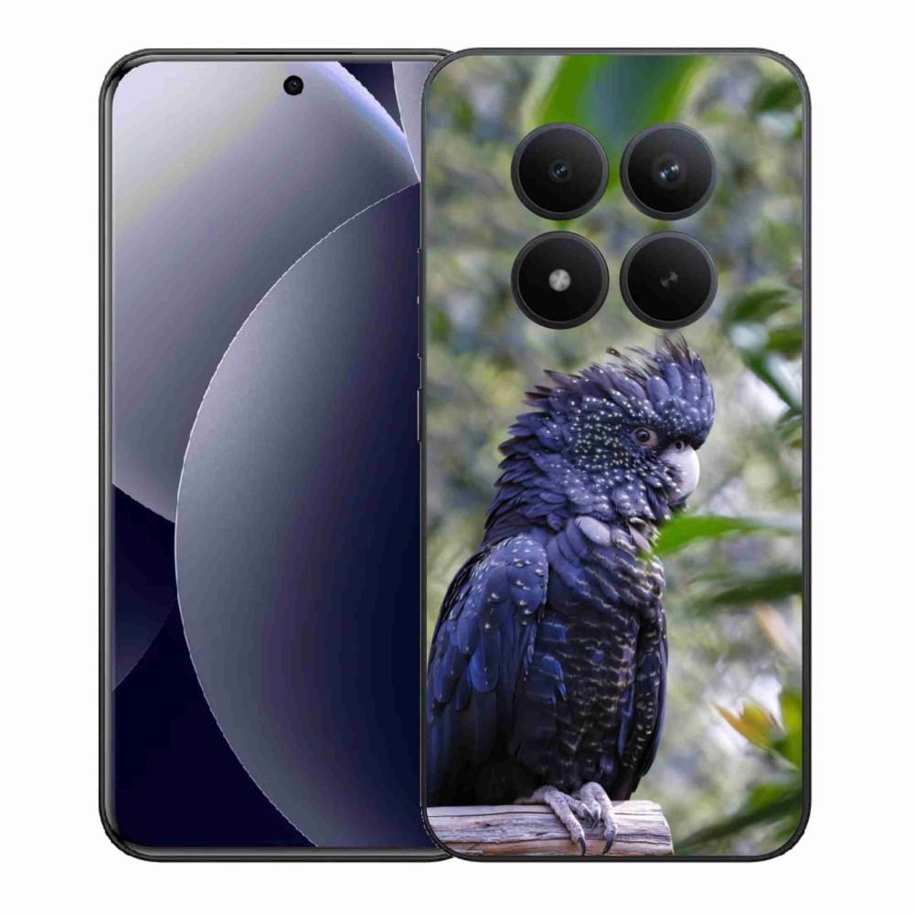 Gelový kryt mmCase na Xiaomi Redmi Note 15 Pro+ 5G - papoušek kakadu černý