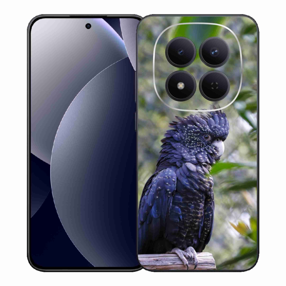 Gelový kryt mmCase na Xiaomi Redmi Note 15 Pro 5G - papoušek kakadu černý