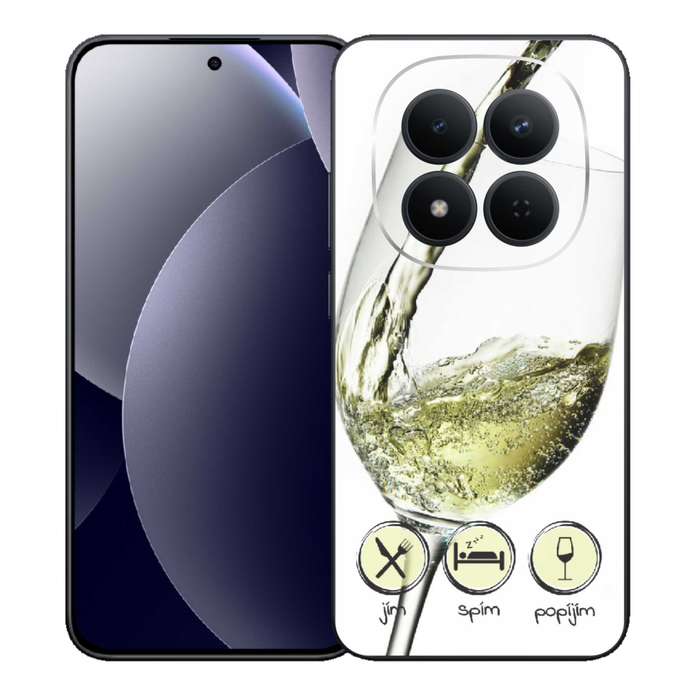 Gelový kryt mmCase na Xiaomi Redmi Note 15 Pro 5G - sklenička vína bílé