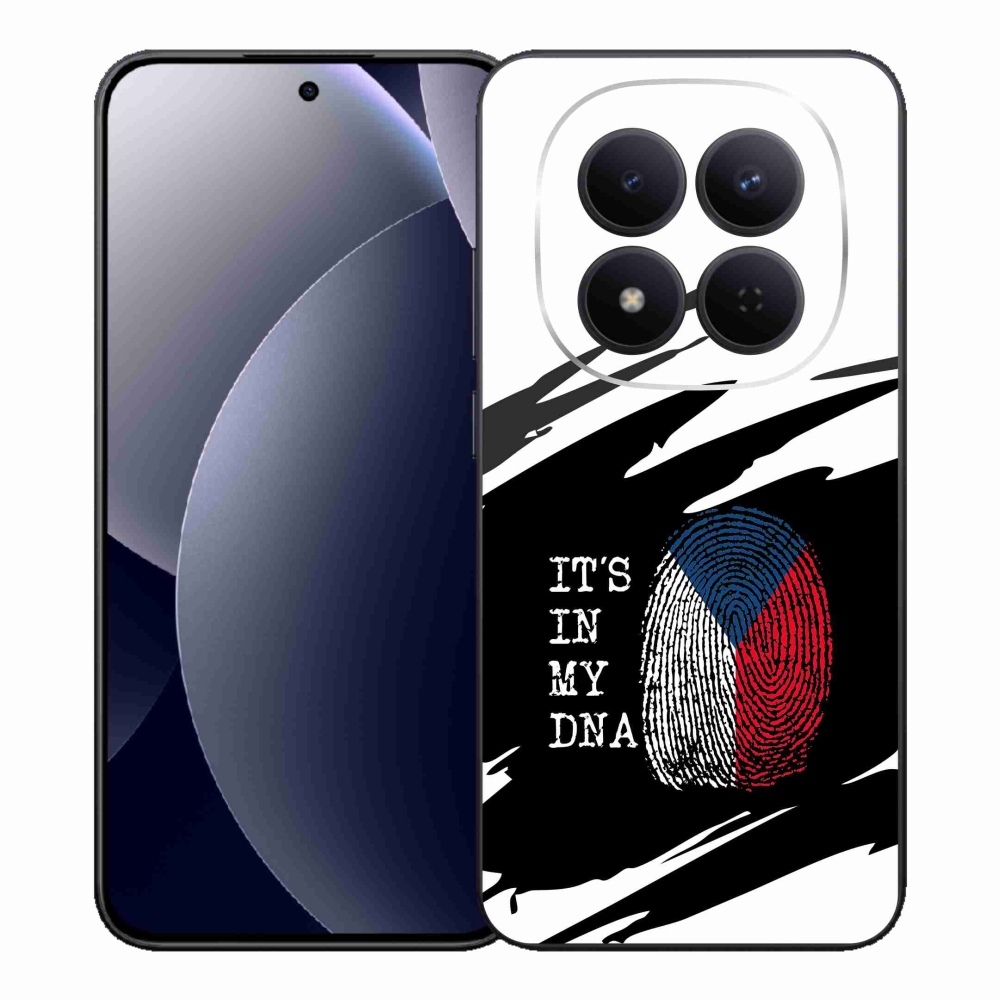 Gelový kryt mmCase na Xiaomi Redmi Note 15 Pro 5G - vlajka otisk prstu černobílé pozadí