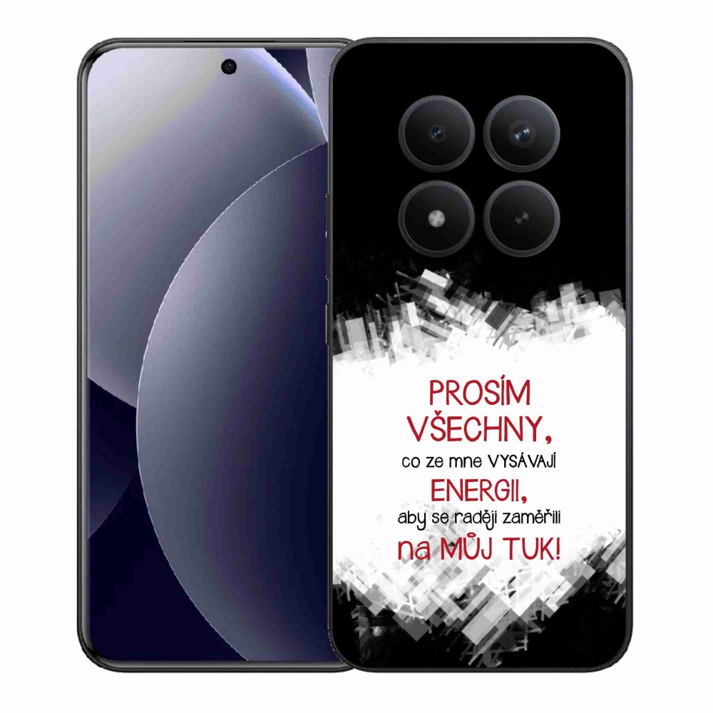 Gelový kryt mmCase na Xiaomi Redmi Note 15 Pro+ 5G/Xiaomi Poco M8 Pro 5G - vtipný text 1 červený