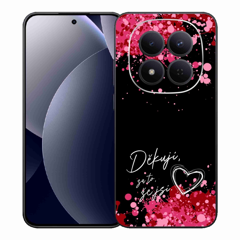 Gelový kryt mmCase na Xiaomi Redmi Note 15 Pro 5G - zamilovaný text 2 černé pozadí