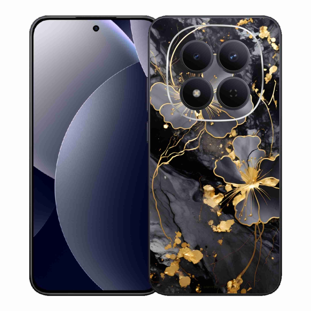 Gelový kryt mmCase na Xiaomi Redmi Note 15 Pro 5G - zlaté květy