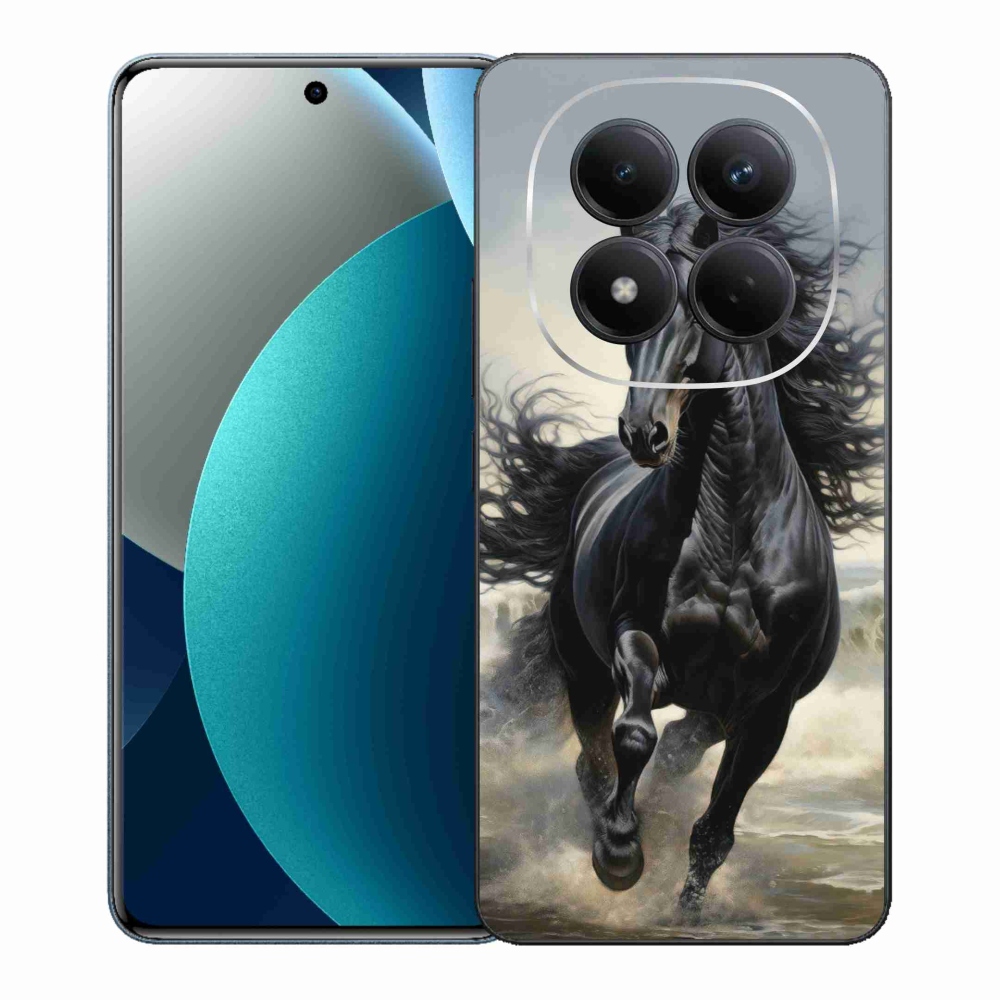Gelový kryt mmCase na Xiaomi Redmi Note 15 Pro - běžící černý kůň