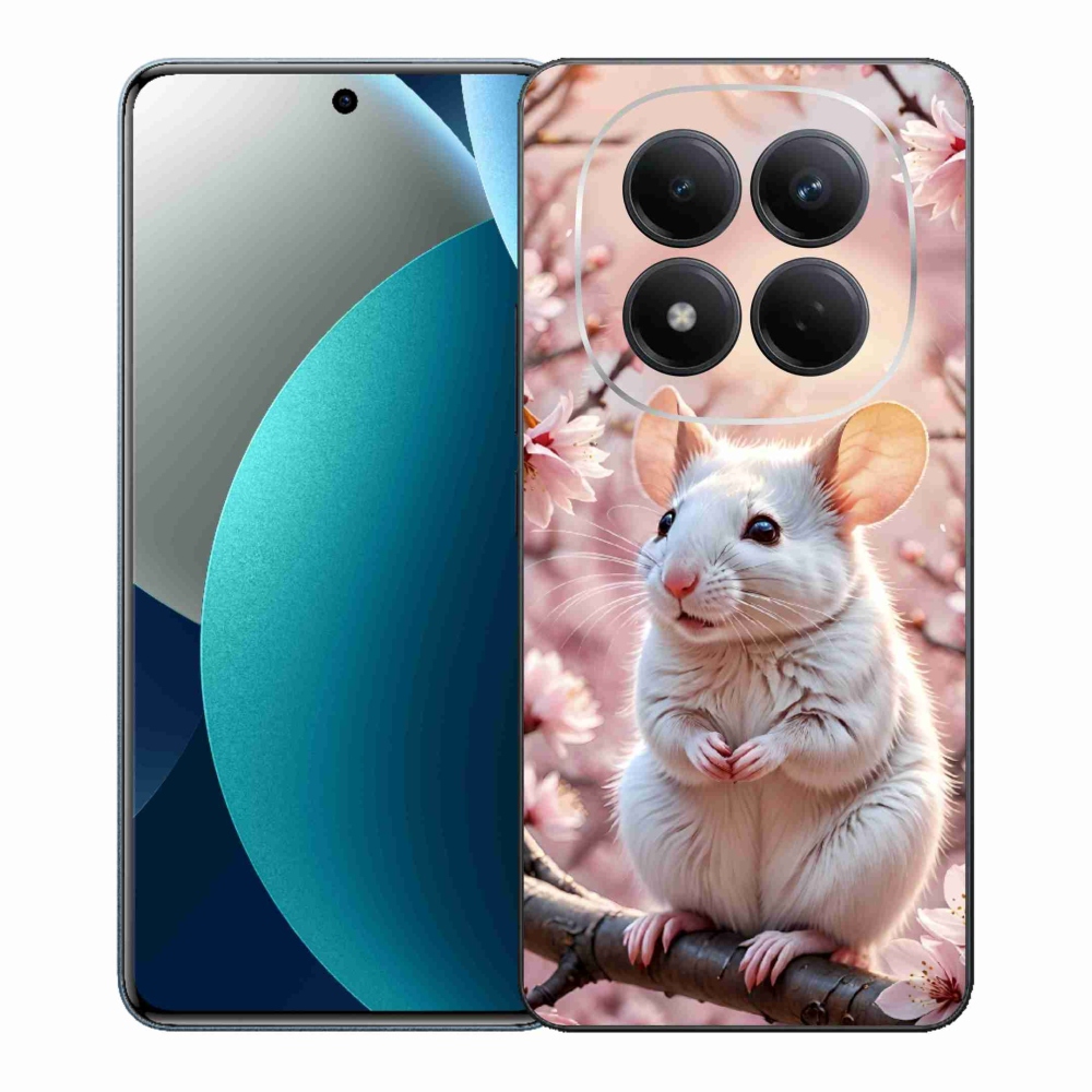 Gelový kryt mmCase na Xiaomi Redmi Note 15 Pro - bílá myš na větvi