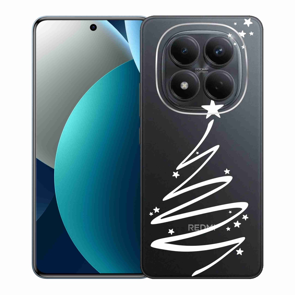 Gelový kryt mmCase na Xiaomi Redmi Note 15 Pro - bílý stromeček na průhledném pozadí