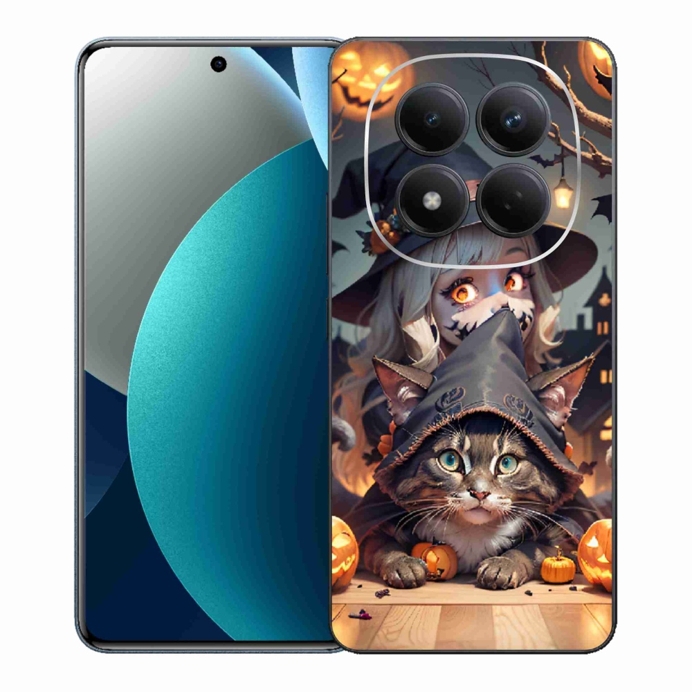 Gelový kryt mmCase na Xiaomi Redmi Note 15 Pro - čarodějnice s kočkou