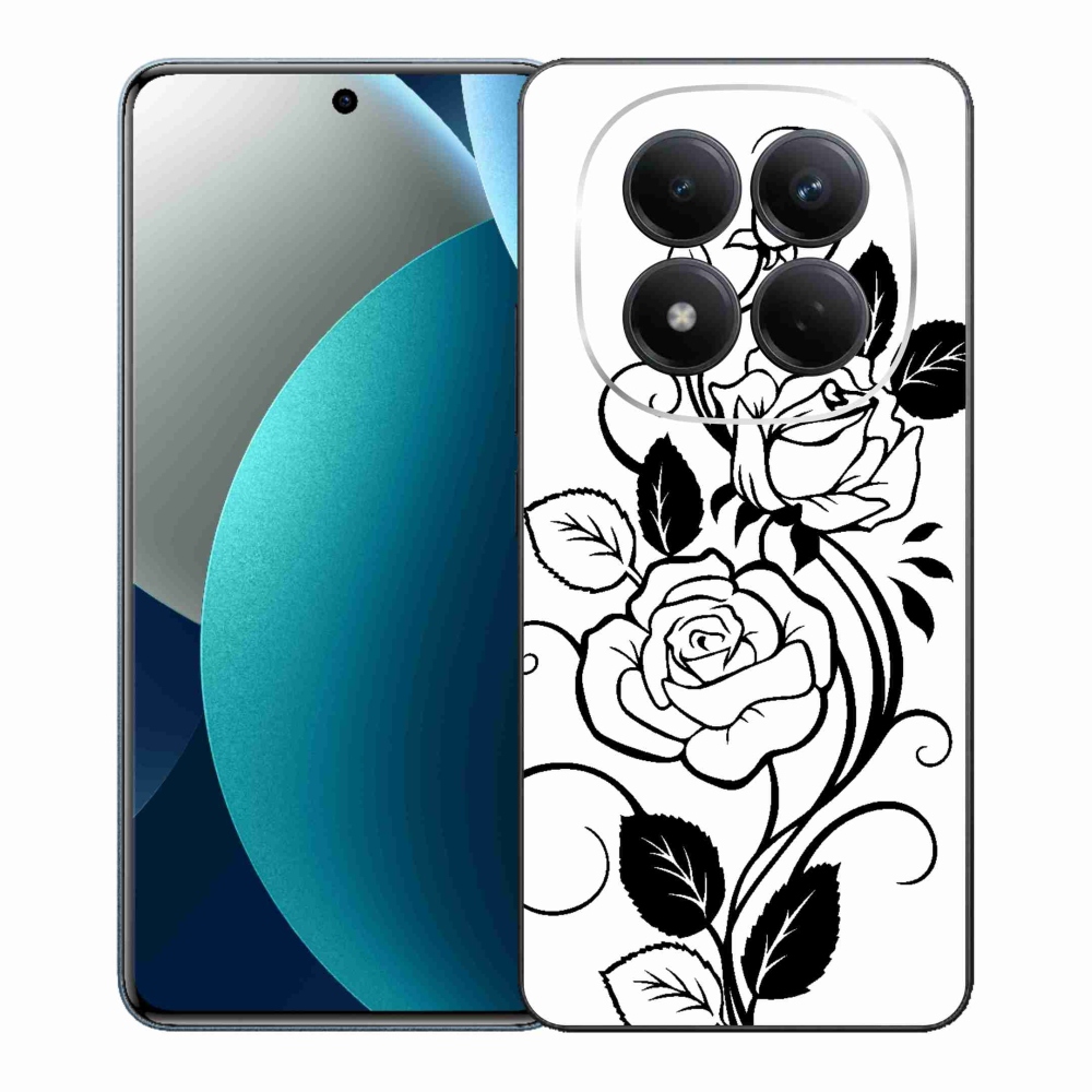 Gelový kryt mmCase na Xiaomi Redmi Note 15 Pro - černobílá růže