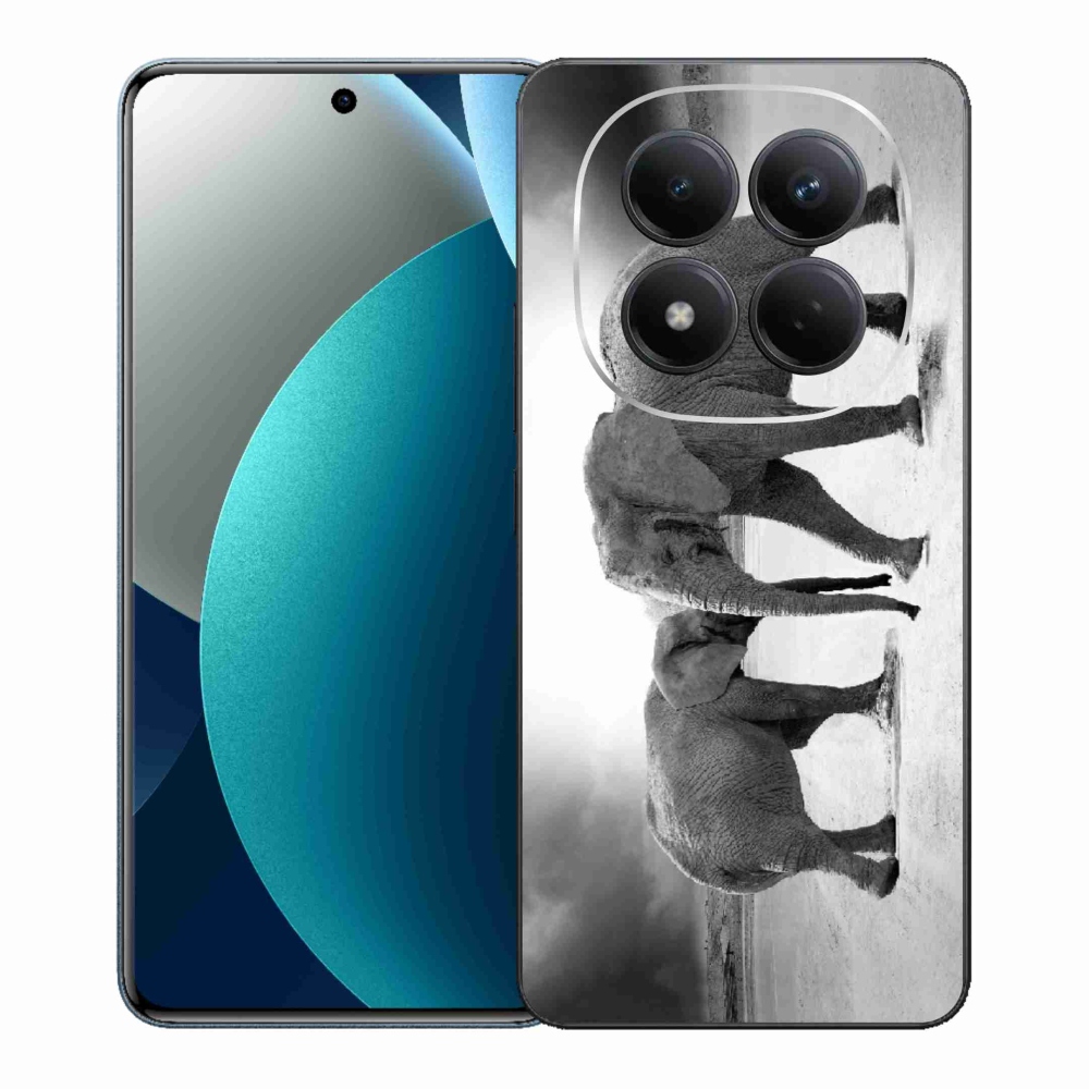 Gelový kryt mmCase na Xiaomi Redmi Note 15 Pro - černobílí sloni