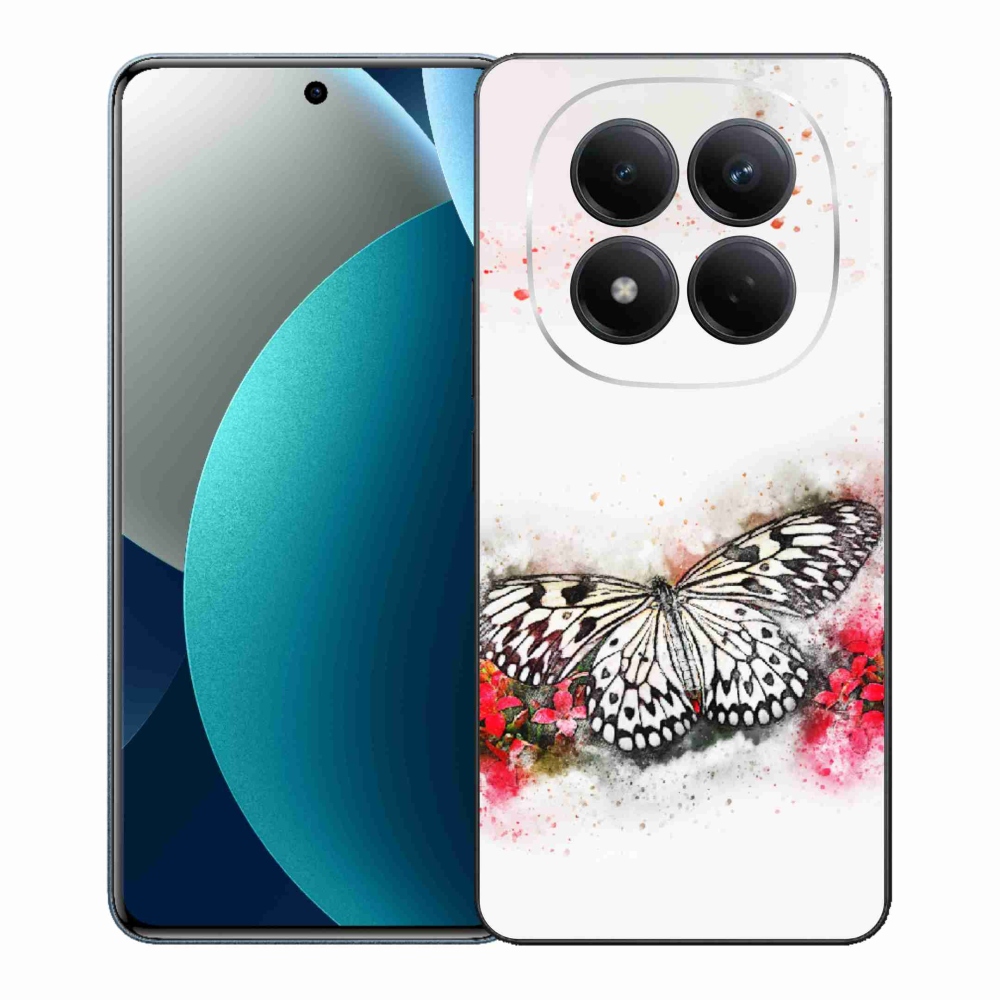 Gelový kryt mmCase na Xiaomi Redmi Note 15 Pro - černobílý motýl