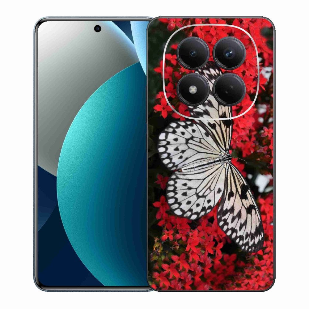 Gelový kryt mmCase na Xiaomi Redmi Note 15 Pro - černobílý motýl 1