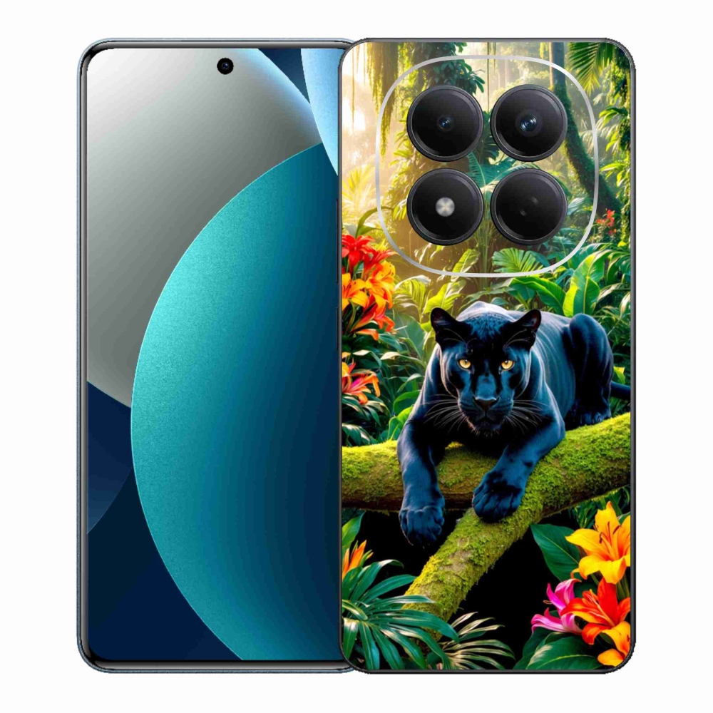 Gelový kryt mmCase na Xiaomi Redmi Note 15 Pro - černý panter v džungli
