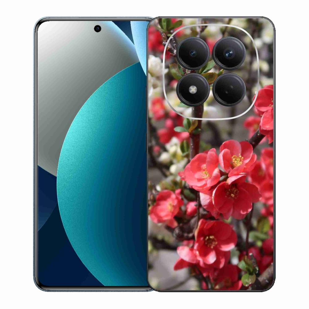 Gelový kryt mmCase na Xiaomi Redmi Note 15 Pro - červené květy