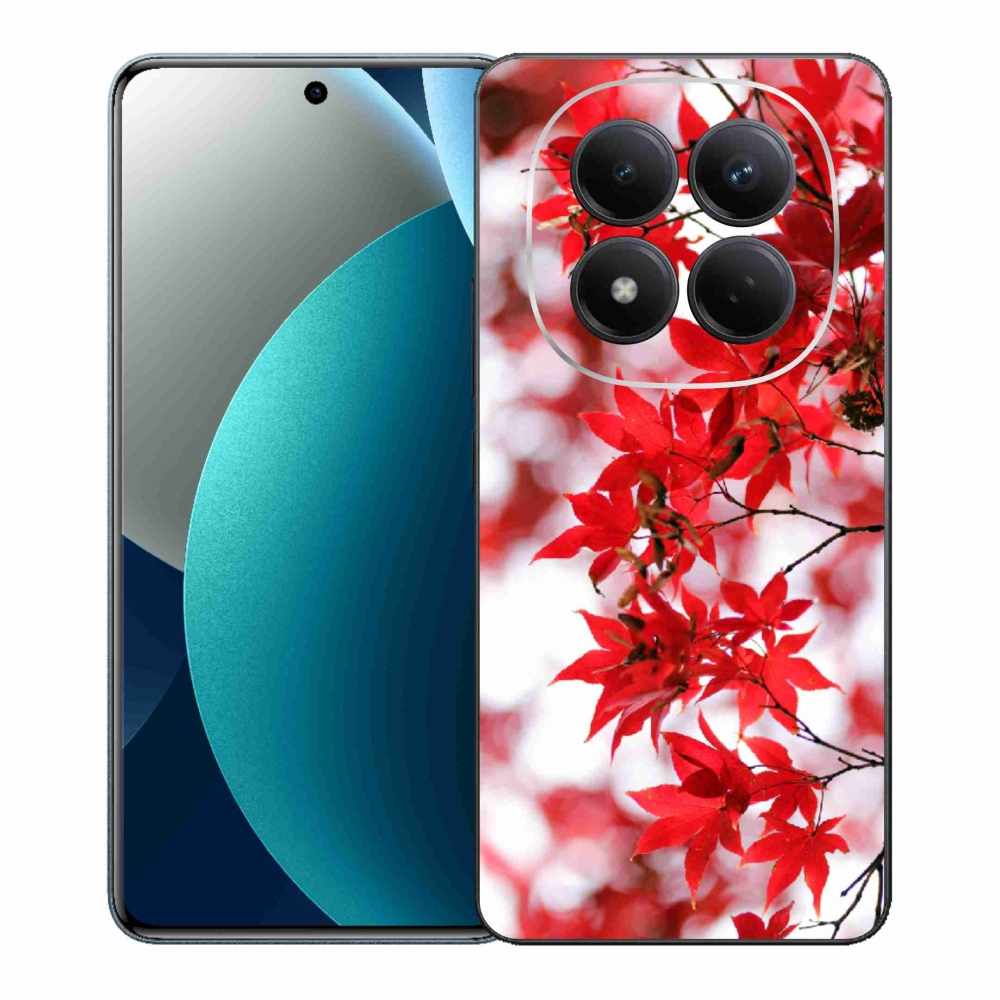 Gelový kryt mmCase na Xiaomi Redmi Note 15 Pro - červené listy