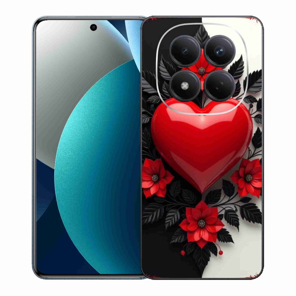 Gelový kryt mmCase na Xiaomi Redmi Note 15 Pro - červené srdce