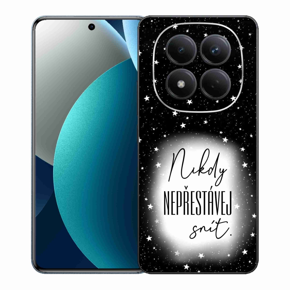 Gelový kryt mmCase na Xiaomi Redmi Note 15 Pro - citát 1 bíločerné pozadí