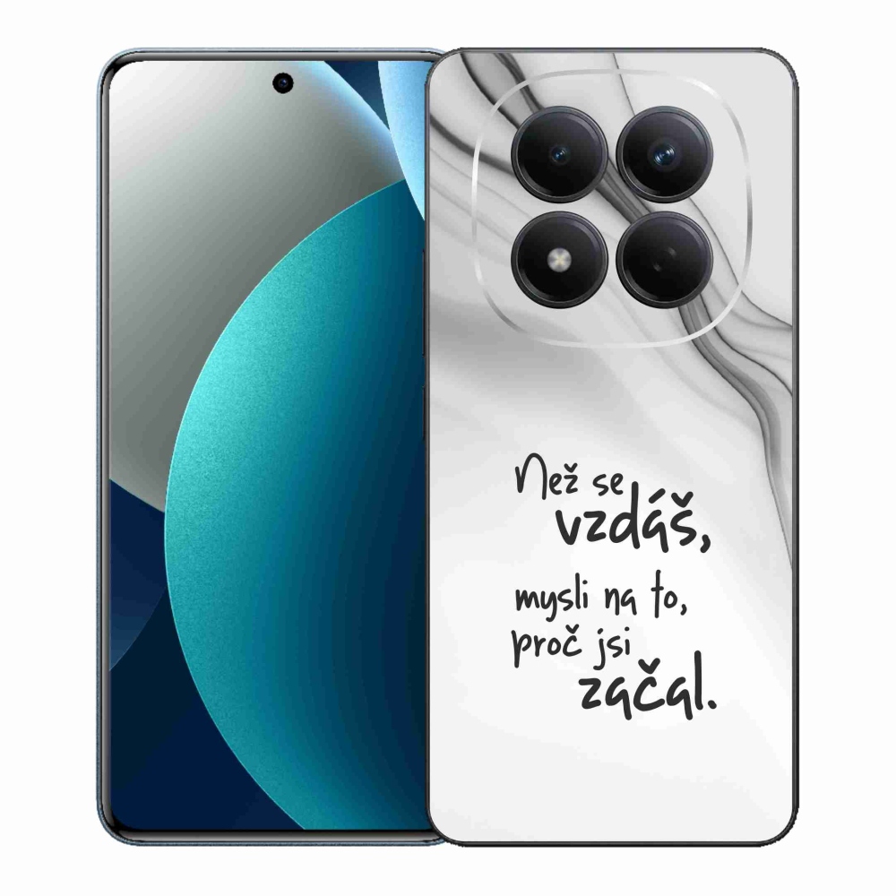 Gelový kryt mmCase na Xiaomi Redmi Note 15 Pro - citát 2 bílé pozadí