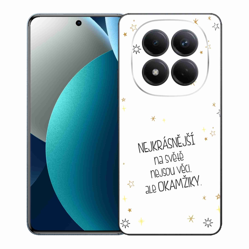 Gelový kryt mmCase na Xiaomi Redmi Note 15 Pro - citát 4 bílé pozadí