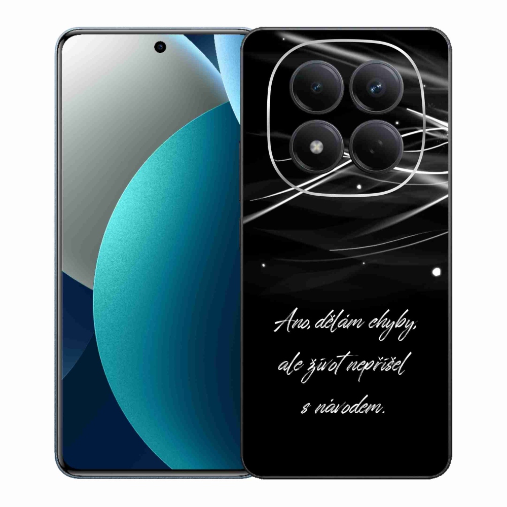 Gelový kryt mmCase na Xiaomi Redmi Note 15 Pro - citát černé pozadí