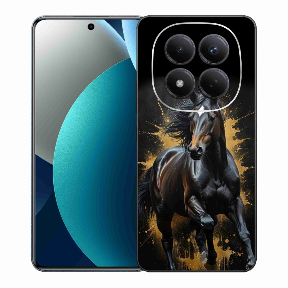 Gelový kryt mmCase na Xiaomi Redmi Note 15 Pro - elegantní černý hřebec