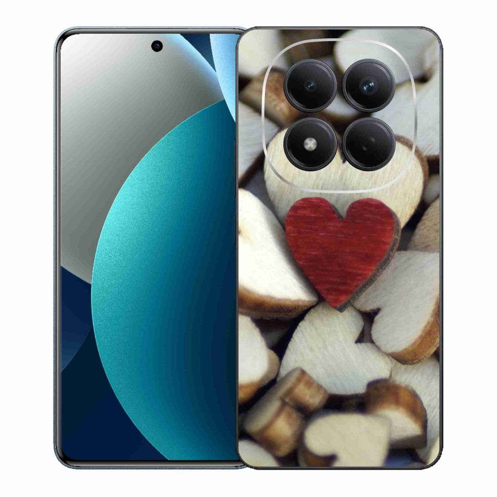 Gelový kryt mmCase na Xiaomi Redmi Note 15 Pro - gravírované červené srdce 