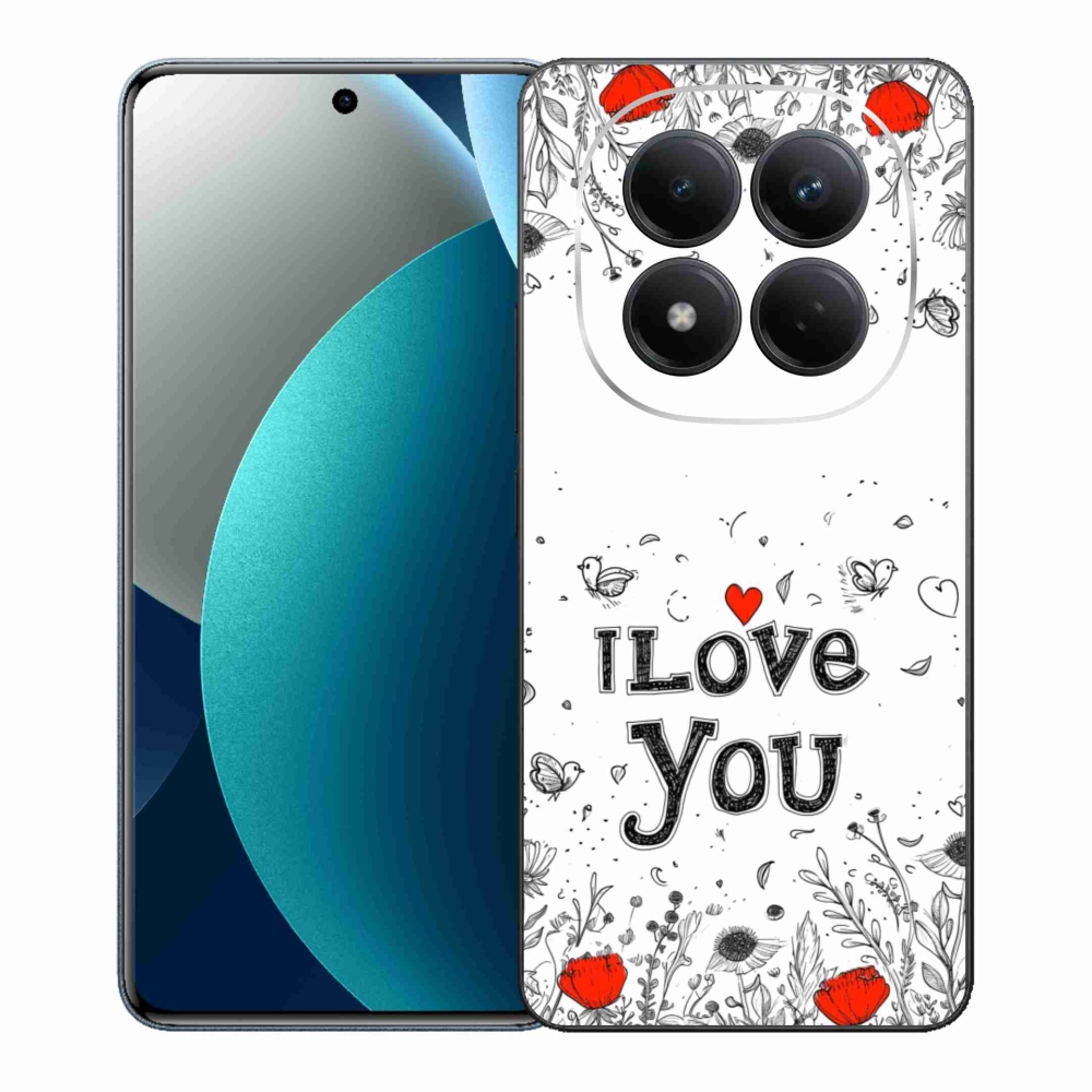 Gelový kryt mmCase na Xiaomi Redmi Note 15 Pro - I love you bílé pozadí