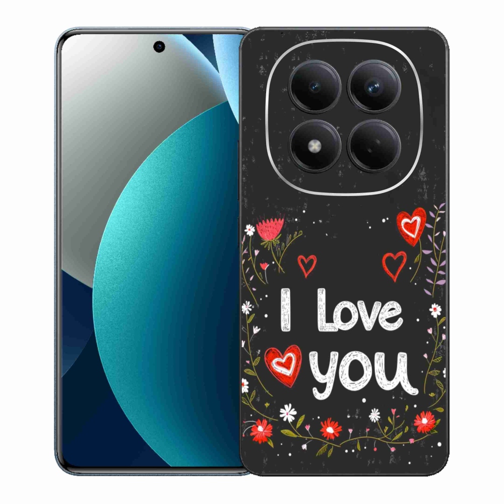 Gelový kryt mmCase na Xiaomi Redmi Note 15 Pro - I love you černé pozadí