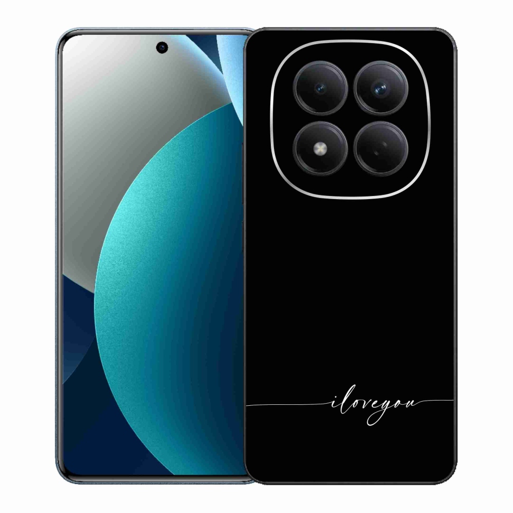 Gelový kryt mmCase na Xiaomi Redmi Note 15 Pro - I love you černé pozadí