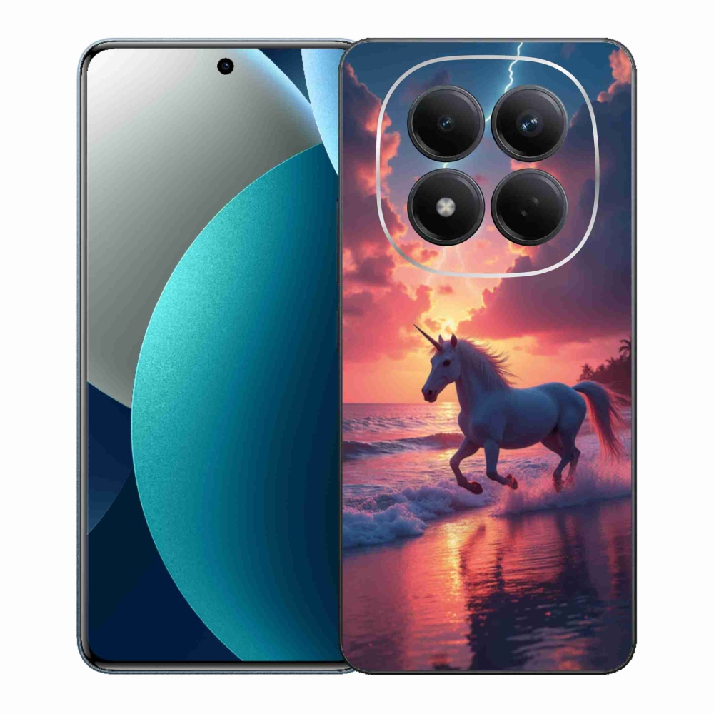 Gelový kryt mmCase na Xiaomi Redmi Note 15 Pro - jednorožec na pláži