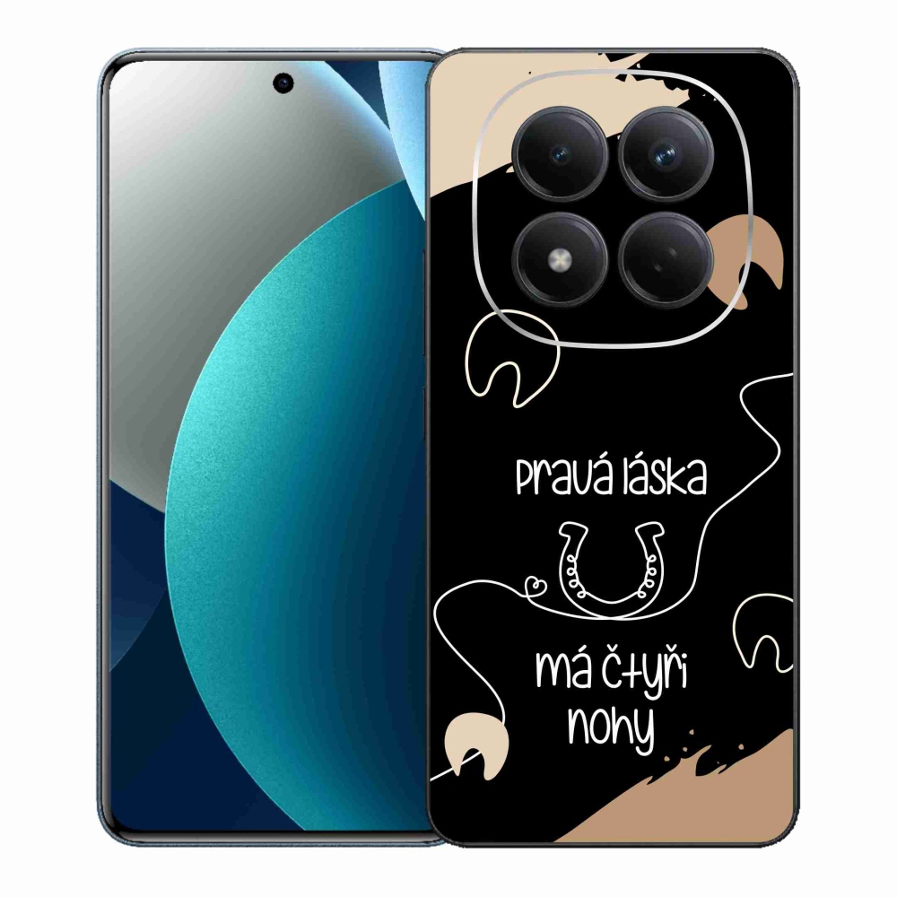 Gelový kryt mmCase na Xiaomi Redmi Note 15 Pro - koňský motiv černé pozadí