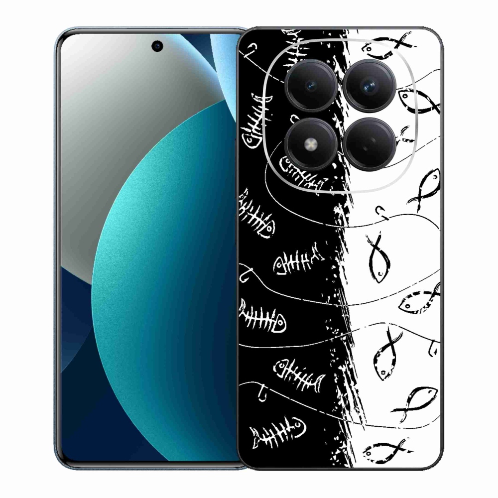 Gelový kryt mmCase na Xiaomi Redmi Note 15 Pro - kostry a rybky