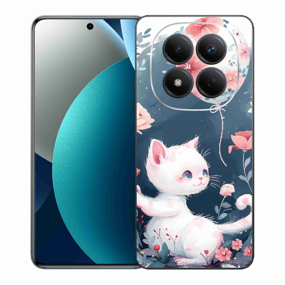 Gelový kryt mmCase na Xiaomi Redmi Note 15 Pro - kotě s balónkem