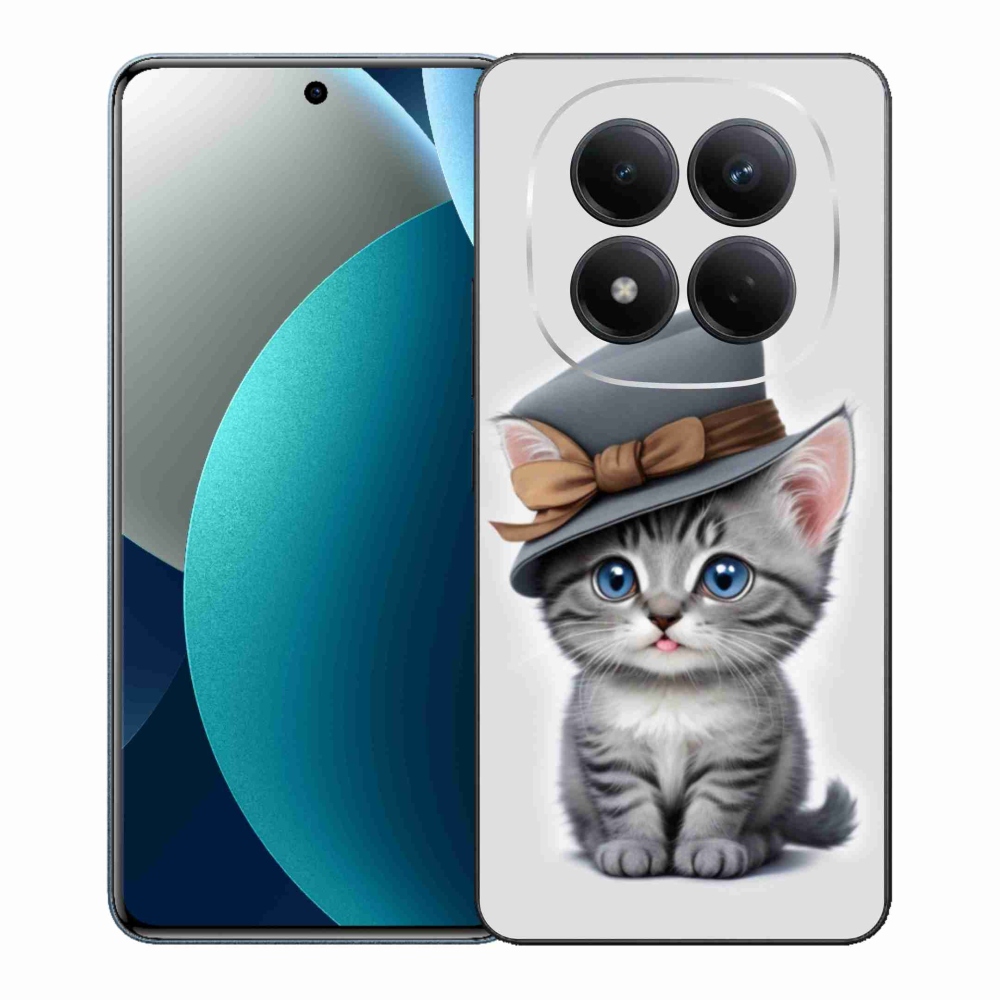 Gelový kryt mmCase na Xiaomi Redmi Note 15 Pro - kotě s kloboukem