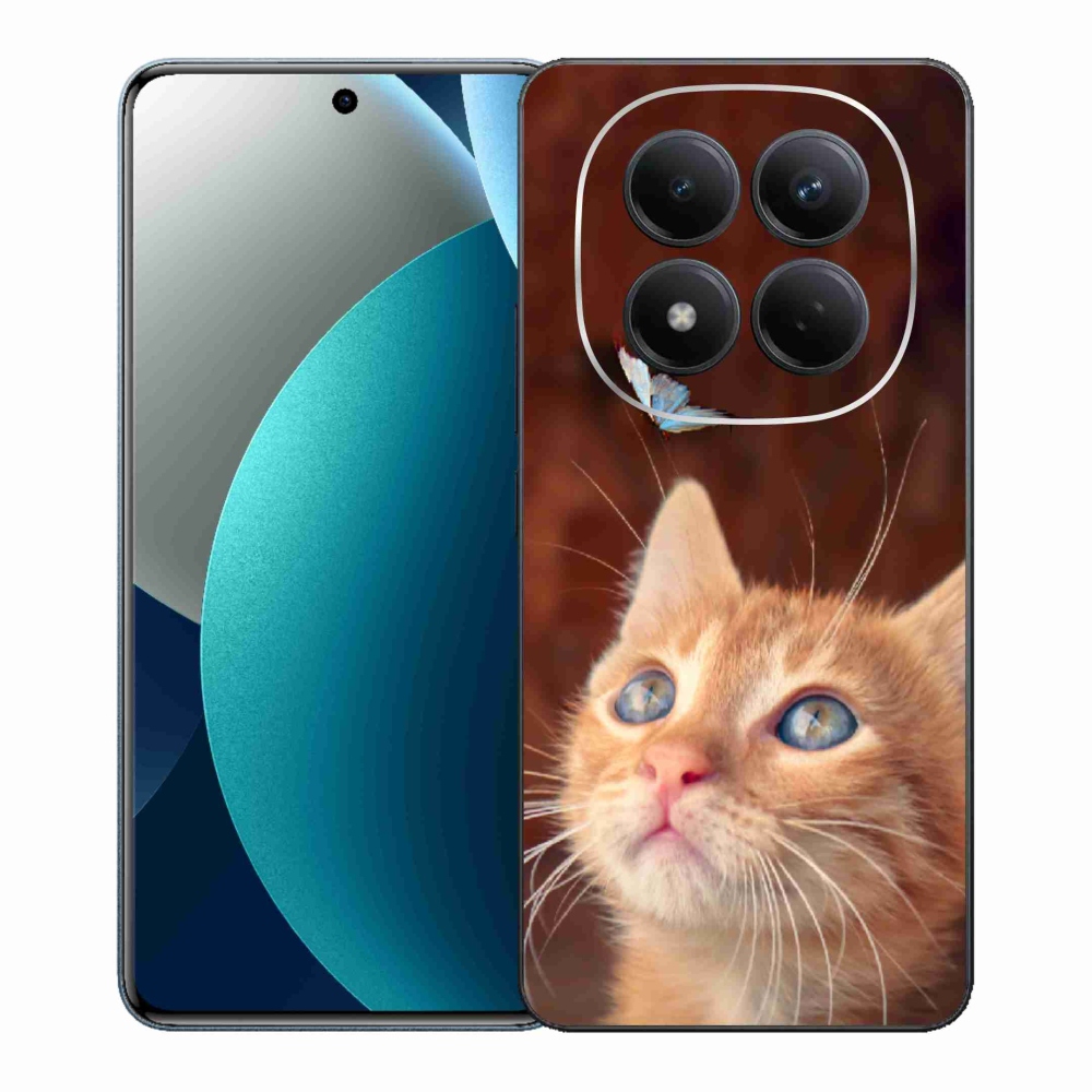Gelový kryt mmCase na Xiaomi Redmi Note 15 Pro - motýl a kotě