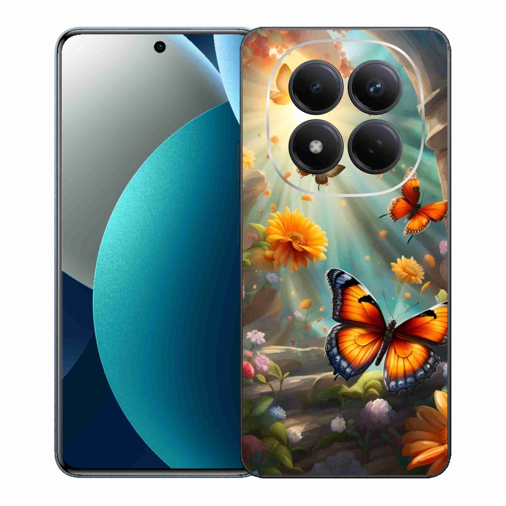 Gelový kryt mmCase na Xiaomi Redmi Note 15 Pro - motýlí zahrada 2