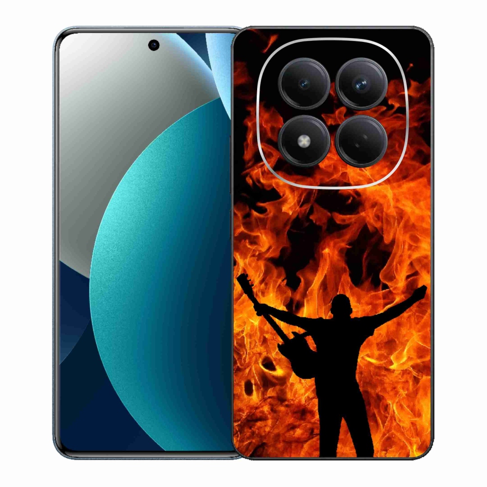 Gelový kryt mmCase na Xiaomi Redmi Note 15 Pro - muzikant a oheň