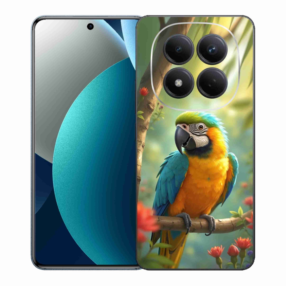 Gelový kryt mmCase na Xiaomi Redmi Note 15 Pro - papoušek ara modrožlutá