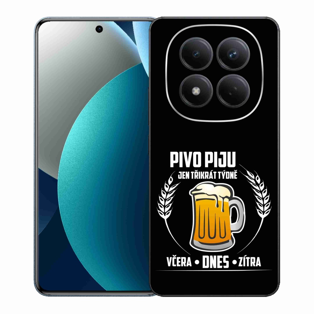 Gelový kryt mmCase na Xiaomi Redmi Note 15 Pro - pivní motiv černé pozadí
