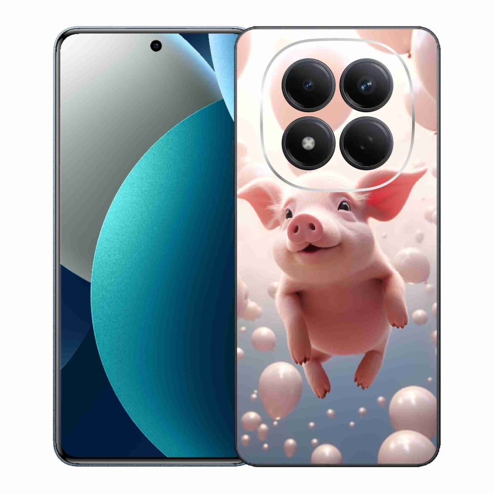 Gelový kryt mmCase na Xiaomi Redmi Note 15 Pro - prasátko s balónky
