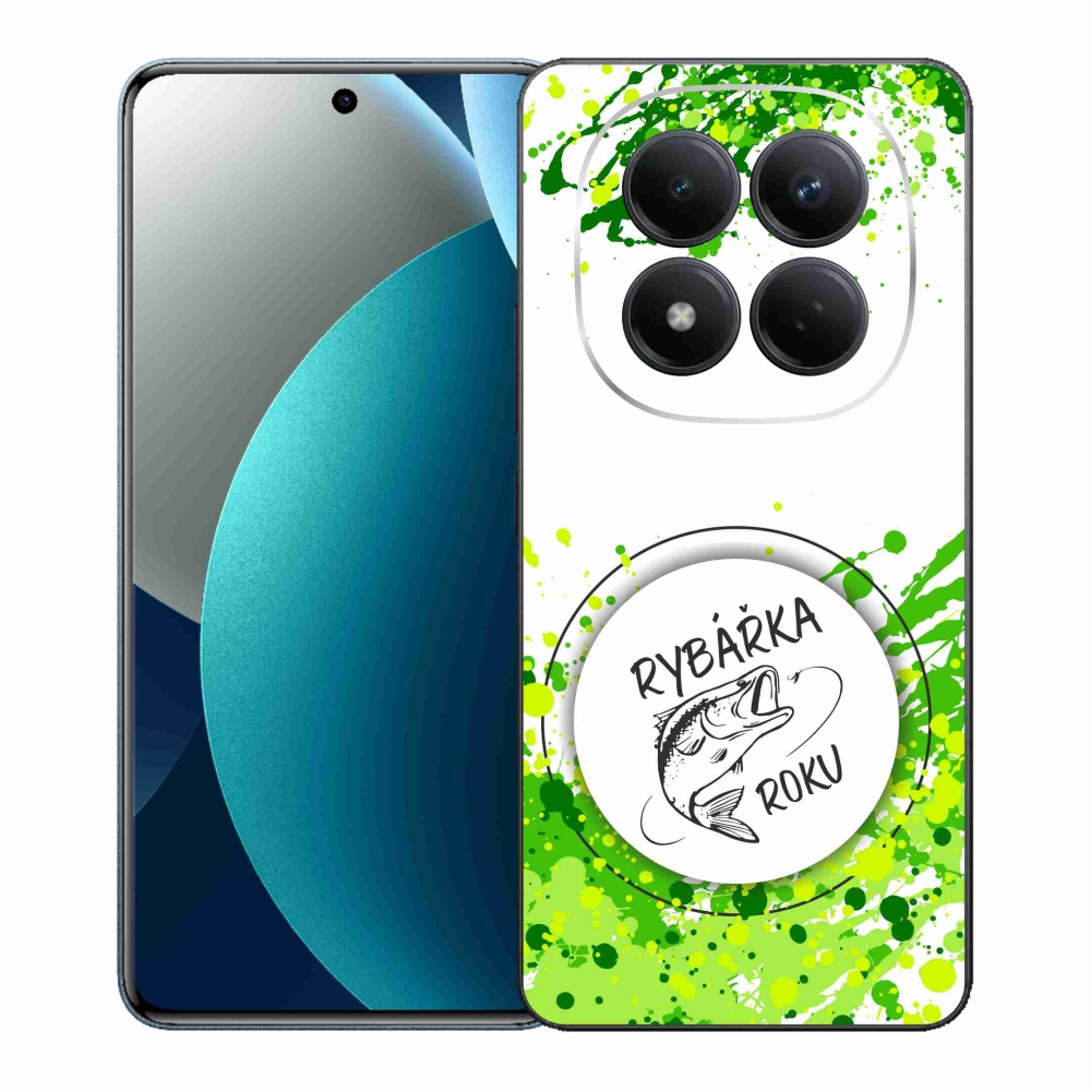 Gelový kryt mmCase na Xiaomi Redmi Note 15 Pro - rybářka roku bílé pozadí