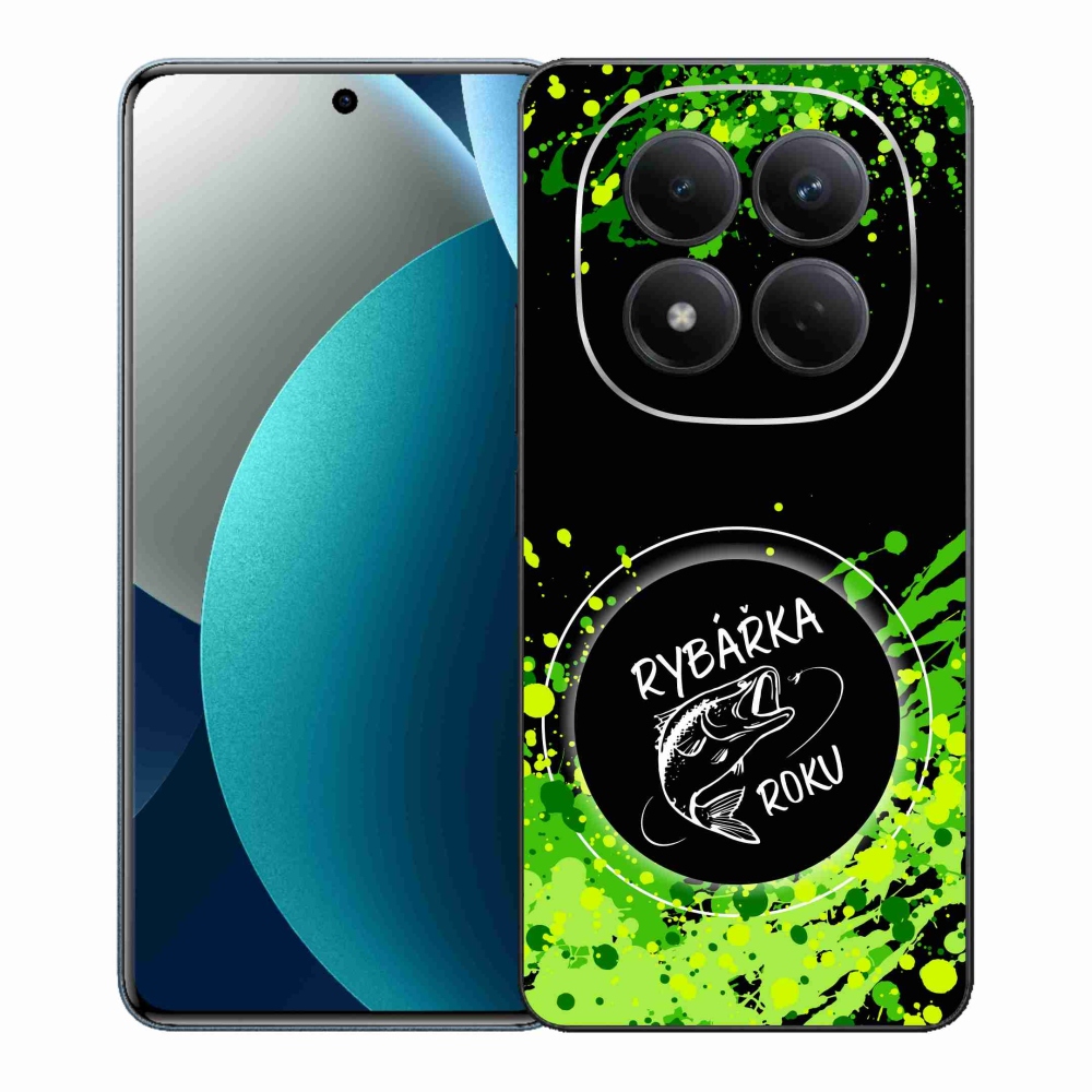 Gelový kryt mmCase na Xiaomi Redmi Note 15 Pro - rybářka roku černé pozadí