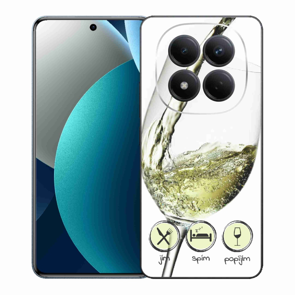 Gelový kryt mmCase na Xiaomi Redmi Note 15 Pro - sklenička vína bílé
