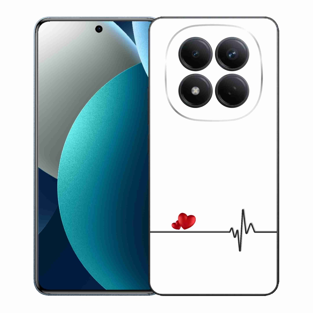 Gelový kryt mmCase na Xiaomi Redmi Note 15 Pro - srdce a tep bílé pozadí