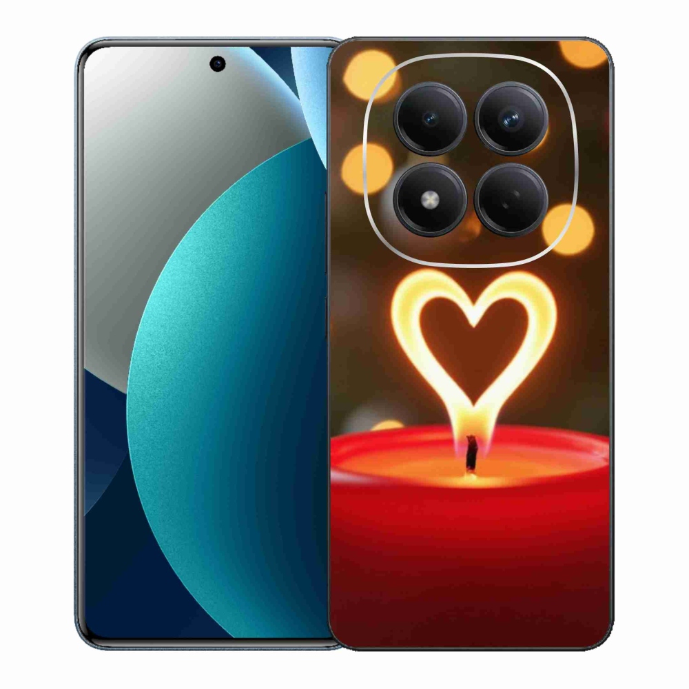 Gelový kryt mmCase na Xiaomi Redmi Note 15 Pro - srdce z plamene