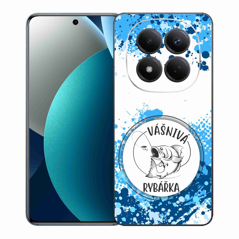 Gelový kryt mmCase na Xiaomi Redmi Note 15 Pro - vášnivá rybářka bílé pozadí