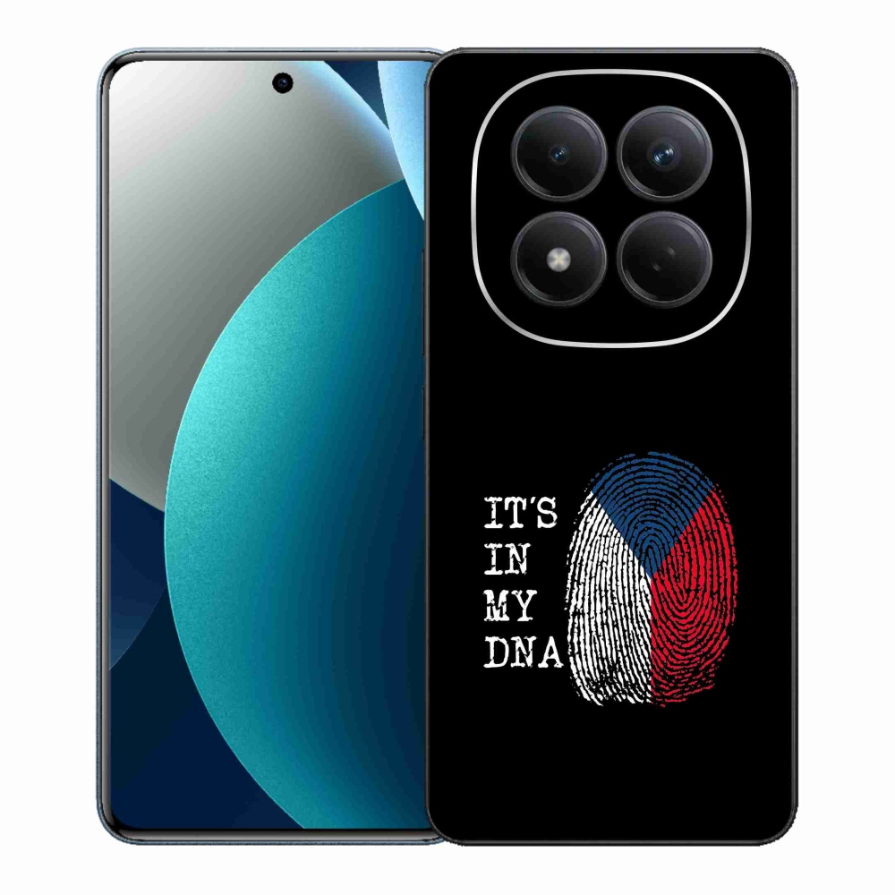 Gelový kryt mmCase na Xiaomi Redmi Note 15 Pro - vlajka otisk prstu černé pozadí