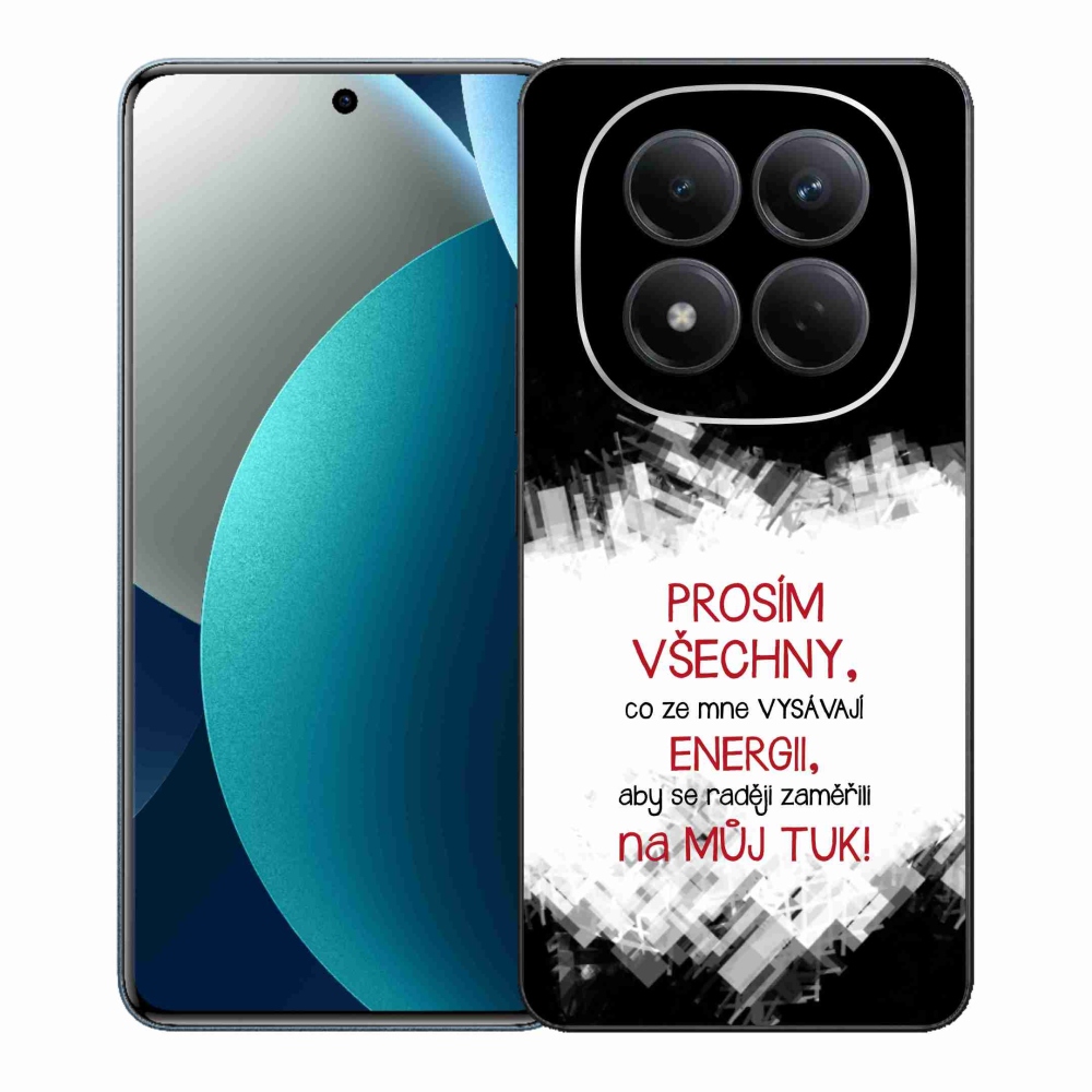 Gelový kryt mmCase na Xiaomi Redmi Note 15 Pro - vtipný text 1 červený